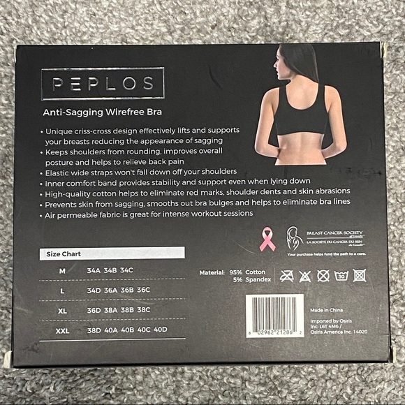 Peplos Anti-Sagging Wirefree Bra, L - Picture 12 of 15
